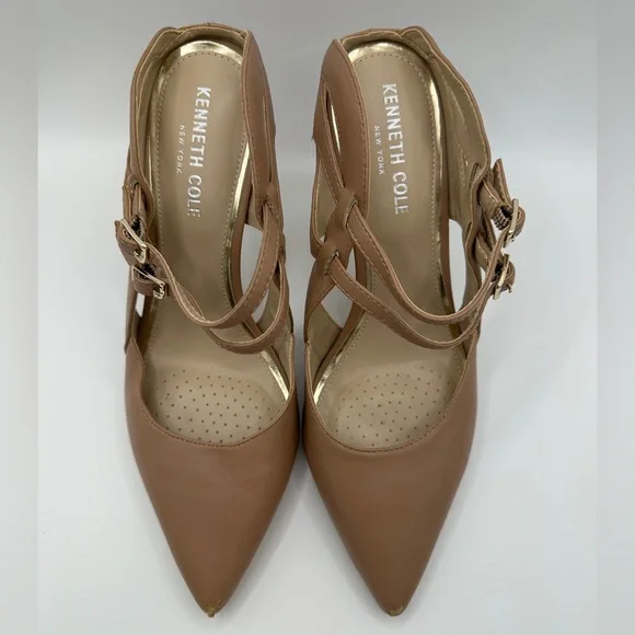 Kenneth Cole Tan Pointed-Toe Strappy Pump - Picture 1 of 11